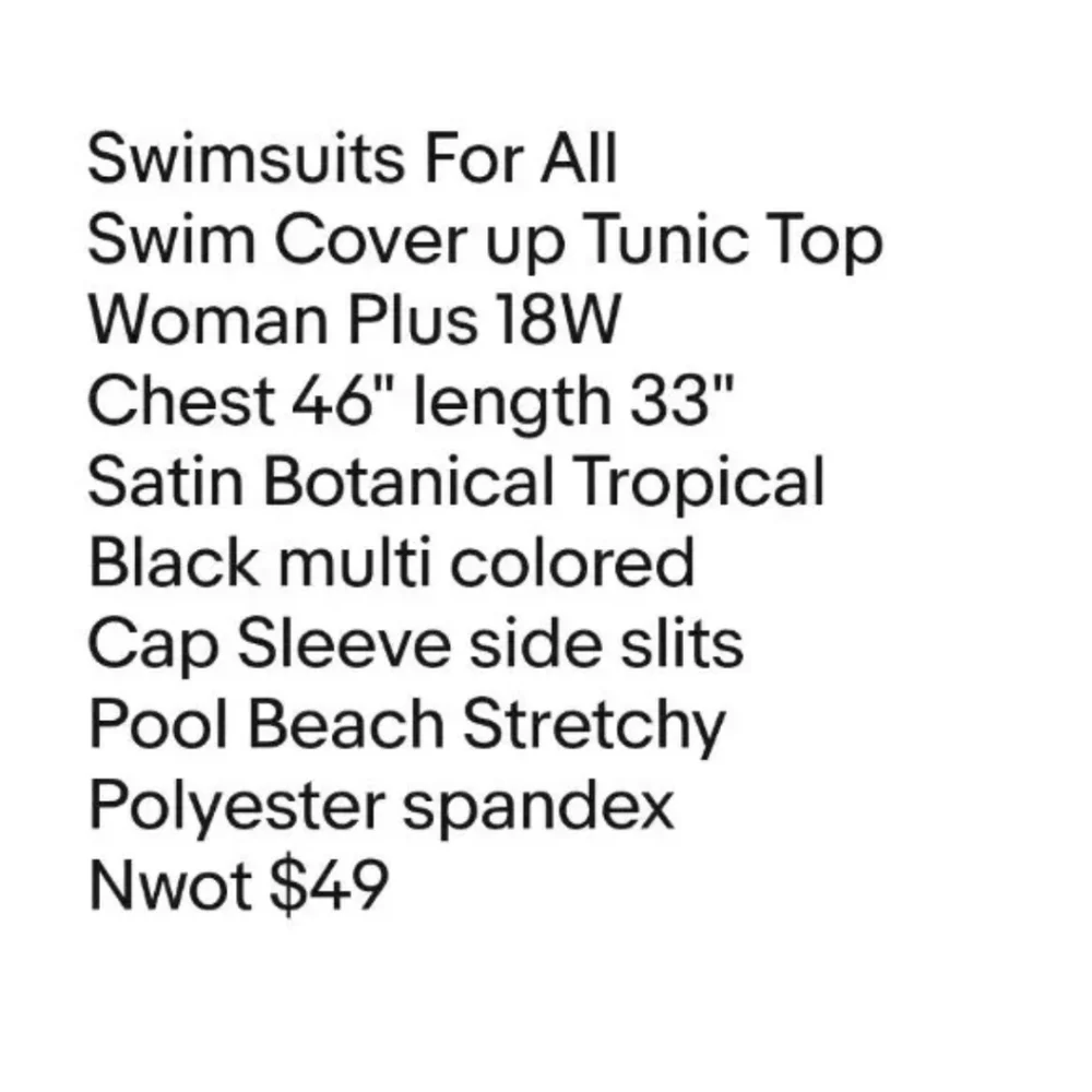 Swimsuits For All Swim Tunic Top Woman Plus 18W Tropical Palms Botanical Beach